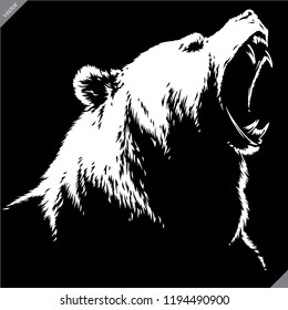 engrave isolated bear illustration vector sketch linear art