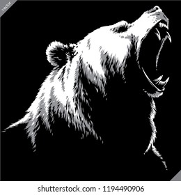 engrave isolated bear illustration vector sketch linear art