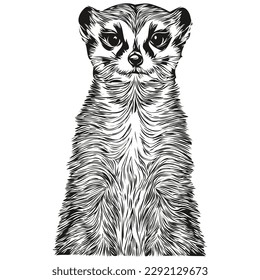 Engrave Meerkat illustration in vintage hand drawing style Meerkats
