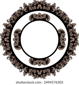 Gravierte klassische Stil Rahmen Design für Grußkarte oder Einladung, Farbe editierbar