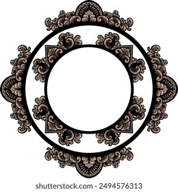 diseño de marco de estilo clásico grabado para tarjeta de felicitación o invitación, color editable