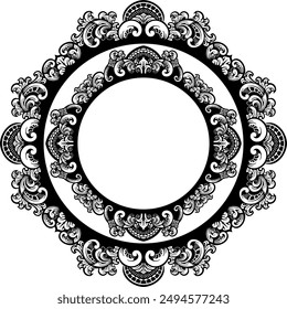 Gravierte klassische Stil Rahmen Design für Grußkarte oder Einladung, Farbe editierbar