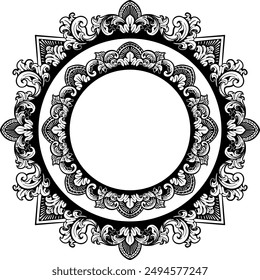 engraved classic style frame design  for greeting card or invitation, color editable