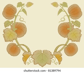 Engraved Pumpkin Vine