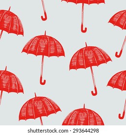 engraved umbrella seamless pattern