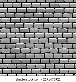 Engraved vintage drawing of brick wall seamless pattern background. Vector illustration