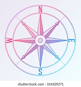 Engraved Wind rose symbol // Gradient