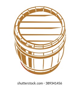 engraved wooden barrel