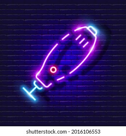Engraver tool neon icon. Vector illustration for design. Repair tool glowing sign. Construction tools concept.