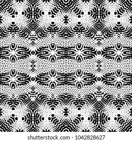 Engraving abstract endless monochrome pattern. Texture for certificate or diploma, currency and money design. Single-leaf woodcut, xylography, printmaking. Vector Illustration
