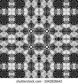 Engraving abstract endless monochrome pattern. Texture for certificate or diploma, currency and money design. Single-leaf woodcut, xylography, printmaking. Vector Illustration