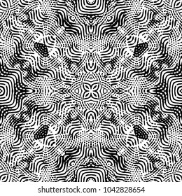 Engraving abstract endless monochrome pattern. Texture for certificate or diploma, currency and money design. Single-leaf woodcut, xylography, printmaking. Vector Illustration