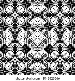 Engraving abstract endless monochrome pattern. Texture for certificate or diploma, currency and money design. Single-leaf woodcut, xylography, printmaking. Vector Illustration