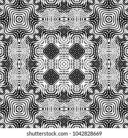 Engraving abstract endless monochrome pattern. Texture for certificate or diploma, currency and money design. Single-leaf woodcut, xylography, printmaking. Vector Illustration
