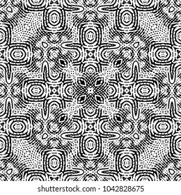 Engraving abstract endless monochrome pattern. Texture for certificate or diploma, currency and money design. Single-leaf woodcut, xylography, printmaking. Vector Illustration