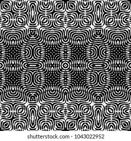 Engraving abstract endless monochrome pattern. Texture for certificate or diploma, currency and money design. Single-leaf woodcut, xylography, printmaking. Vector Illustration