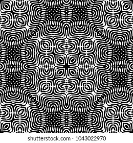 Engraving abstract endless monochrome pattern. Texture for certificate or diploma, currency and money design. Single-leaf woodcut, xylography, printmaking. Vector Illustration