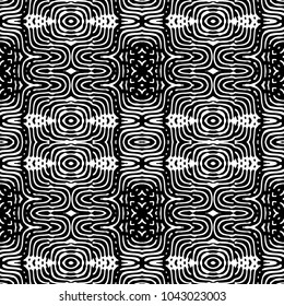 Engraving abstract endless monochrome pattern. Texture for certificate or diploma, currency and money design. Single-leaf woodcut, xylography, printmaking. Vector Illustration