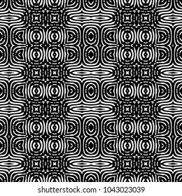 Engraving abstract endless monochrome pattern. Texture for certificate or diploma, currency and money design. Single-leaf woodcut, xylography, printmaking. Vector Illustration