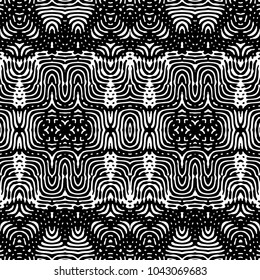 Engraving abstract endless monochrome pattern. Texture for certificate or diploma, currency and money design. Single-leaf woodcut, xylography, printmaking. Vector Illustration