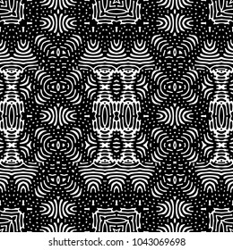 Engraving abstract endless monochrome pattern. Texture for certificate or diploma, currency and money design. Single-leaf woodcut, xylography, printmaking. Vector Illustration