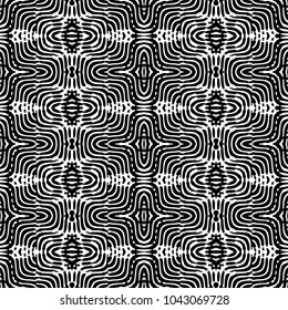 Engraving abstract endless monochrome pattern. Texture for certificate or diploma, currency and money design. Single-leaf woodcut, xylography, printmaking. Vector Illustration