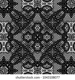 Engraving abstract endless monochrome pattern. Texture for certificate or diploma, currency and money design. Single-leaf woodcut, xylography, printmaking. Vector Illustration