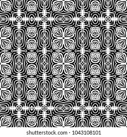Engraving abstract endless monochrome pattern. Texture for certificate or diploma, currency and money design. Single-leaf woodcut, xylography, printmaking. Vector Illustration