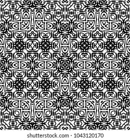 Engraving abstract endless monochrome pattern. Texture for certificate or diploma, currency and money design. Single-leaf woodcut, xylography, printmaking. Vector Illustration