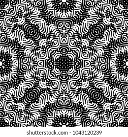 Engraving abstract endless monochrome pattern. Texture for certificate or diploma, currency and money design. Single-leaf woodcut, xylography, printmaking. Vector Illustration