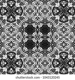 Engraving abstract endless monochrome pattern. Texture for certificate or diploma, currency and money design. Single-leaf woodcut, xylography, printmaking. Vector Illustration