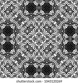 Engraving abstract endless monochrome pattern. Texture for certificate or diploma, currency and money design. Single-leaf woodcut, xylography, printmaking. Vector Illustration