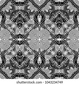 Engraving abstract endless monochrome pattern. Texture for certificate or diploma, currency and money design. Single-leaf woodcut, xylography, printmaking. Vector Illustration