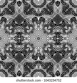 Engraving abstract endless monochrome pattern. Texture for certificate or diploma, currency and money design. Single-leaf woodcut, xylography, printmaking. Vector Illustration