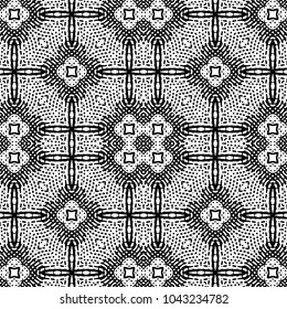 Engraving abstract endless monochrome pattern. Texture for certificate or diploma, currency and money design. Single-leaf woodcut, xylography, printmaking. Vector Illustration