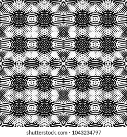 Engraving abstract endless monochrome pattern. Texture for certificate or diploma, currency and money design. Single-leaf woodcut, xylography, printmaking. Vector Illustration