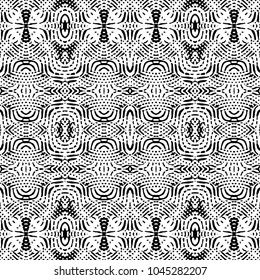 Engraving abstract endless monochrome pattern. Texture for certificate or diploma, currency and money design. Single-leaf woodcut, xylography, printmaking. Vector Illustration