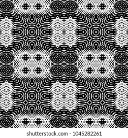 Engraving abstract endless monochrome pattern. Texture for certificate or diploma, currency and money design. Single-leaf woodcut, xylography, printmaking. Vector Illustration