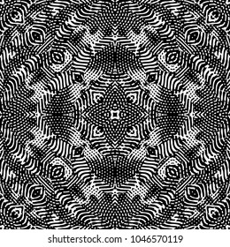 Engraving abstract endless monochrome pattern. Texture for certificate or diploma, currency and money design. Single-leaf woodcut, xylography, printmaking. Vector Illustration