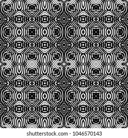 Engraving abstract endless monochrome pattern. Texture for certificate or diploma, currency and money design. Single-leaf woodcut, xylography, printmaking. Vector Illustration