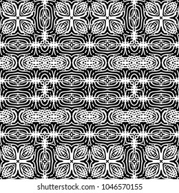 Engraving abstract endless monochrome pattern. Texture for certificate or diploma, currency and money design. Single-leaf woodcut, xylography, printmaking. Vector Illustration