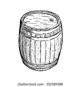 engraving barrel beer wine