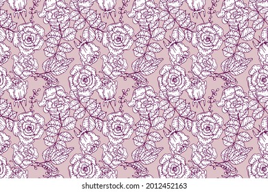 Gravur botanisches Muster. Kräuterbotanik-Muster. Naturblatt. Gravierte Rahmenblüte. Tapete aus Flora. Waldkräuterdekoration, Ornament. Eco-Blumenkunst. Vektorgrafik.   
