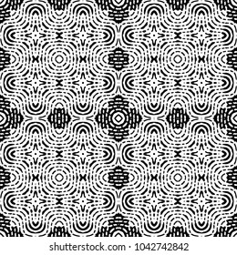 Engraving endless abstract monochrome pattern. Texture for certificate or diploma, currency and money design. Single-leaf woodcut, xylography, printmaking. Vector Illustration