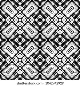 Engraving endless abstract monochrome pattern. Texture for certificate or diploma, currency and money design. Single-leaf woodcut, xylography, printmaking. Vector Illustration