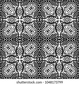 Engraving endless abstract monochrome pattern. Texture for certificate or diploma, currency and money design. Single-leaf woodcut, xylography, printmaking. Vector Illustration