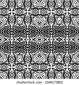 Engraving endless abstract monochrome pattern. Texture for certificate or diploma, currency and money design. Single-leaf woodcut, xylography, printmaking. Vector Illustration