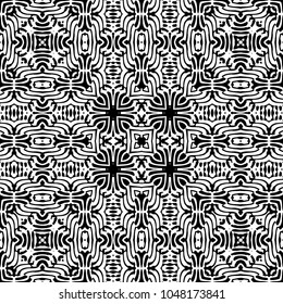 Engraving endless abstract monochrome pattern. Texture for certificate or diploma, currency and money design. Single-leaf woodcut, xylography, printmaking. Vector Illustration