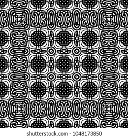Engraving endless abstract monochrome pattern. Texture for certificate or diploma, currency and money design. Single-leaf woodcut, xylography, printmaking. Vector Illustration