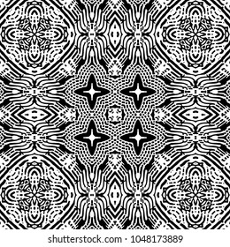 Engraving endless abstract monochrome pattern. Texture for certificate or diploma, currency and money design. Single-leaf woodcut, xylography, printmaking. Vector Illustration